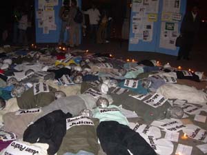 Escena del genocidio del Front&oacute;n en la Plaza Francia.